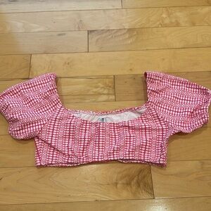 Lemlem Lola puff sleeve bikini top small